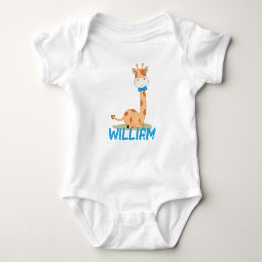 Giraffe van de Baby van de waterverf, Safari Anima Romper (Voorkant)