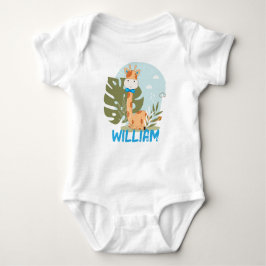 Giraffe van de Baby van de waterverf, Safari Anima Romper