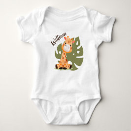 Giraffe van de Baby van de waterverf, Safari Anima Romper