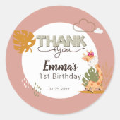 Giraffe van de Baby van de waterverf, Safari Anima Ronde Sticker (Voorkant)