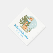 Giraffe van de Baby van de waterverf, Safari Anima Servet (Hoek)