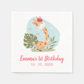 Giraffe van de Baby van de waterverf, Safari Anima Servet (Voorkant)