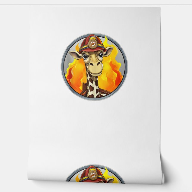 Giraffe van de brandweer behang (Afrollen)