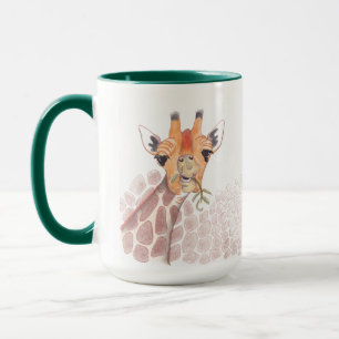 Giraffe van de cartoon die op een acacia tak Mok s