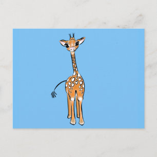 Giraffe van de Cute Baby, safari Briefkaart