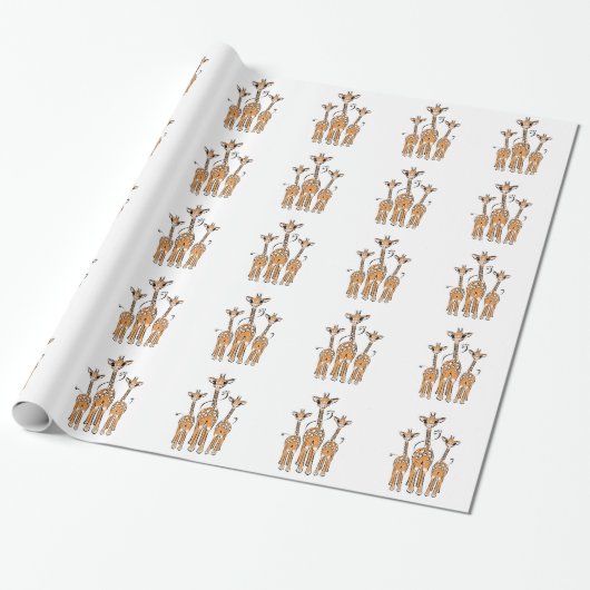 Giraffe van de Cute Baby, safari Cadeaupapier (Uitgerold)