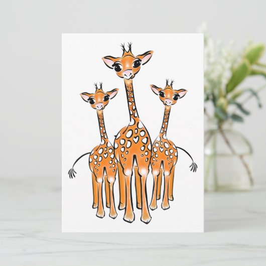 Giraffe van de Cute Baby, safari Kaart (Staand voorkant)