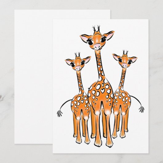 Giraffe van de Cute Baby, safari Kaart (Voorkant / Achterkant)