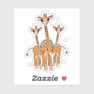 Giraffe van de Cute Baby, safari Sticker