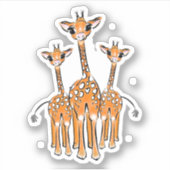 Giraffe van de Cute Baby, safari Sticker (Voorkant)