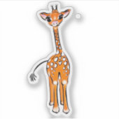 Giraffe van de Cute Baby, safari Sticker (Voorkant)