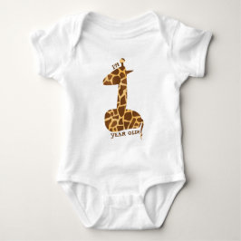 Giraffe van de eerste verjaardag romper