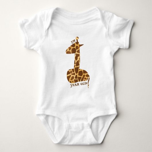 Giraffe van de eerste verjaardag romper (Voorkant)