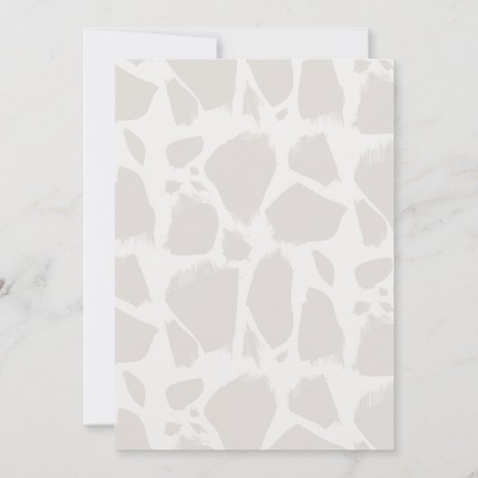 Giraffe van de partij dieren 1e verjaardag kaart (Achterkant)