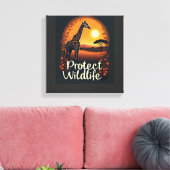 Giraffe van de Savannah Tank Top Canvas Afdruk (Insitu (Woonkamer))