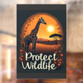 Giraffe van de Savanne Tank Top Raamsticker (Vel 2)