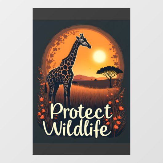 Giraffe van de Savanne Tank Top Raamsticker (Vel)
