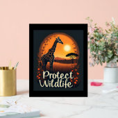 Giraffe van de Savanne Tanktop Acryl Bord (Huwelijk)