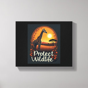 Giraffe van de savanne tanktop canvas afdruk