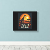 Giraffe van de Savanne Tanktop Canvas Afdruk (Insitu (Houten vloer))