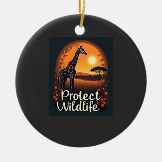 Giraffe van de savanne tanktop keramisch ornament (Voorkant)
