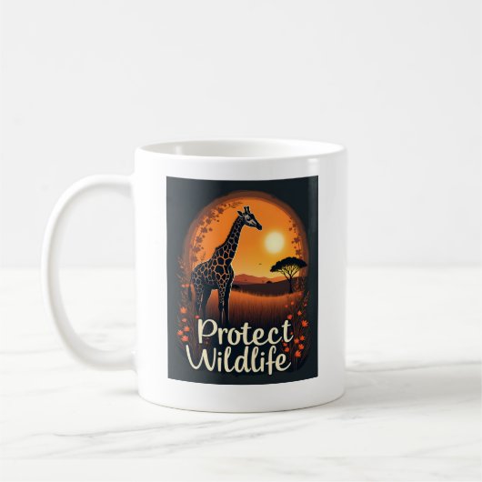 Giraffe van de savanne tanktop koffiemok (Links)