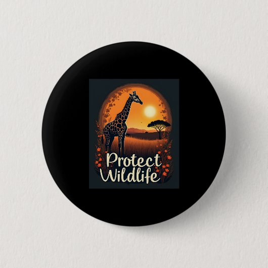 Giraffe van de Savanne Tanktop Ronde Button 5,7 Cm (Voorkant)