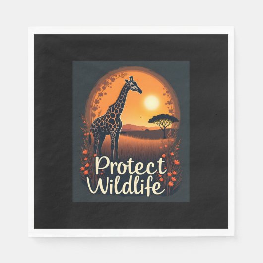 Giraffe van de Savanne Tanktop Servet (Voorkant)