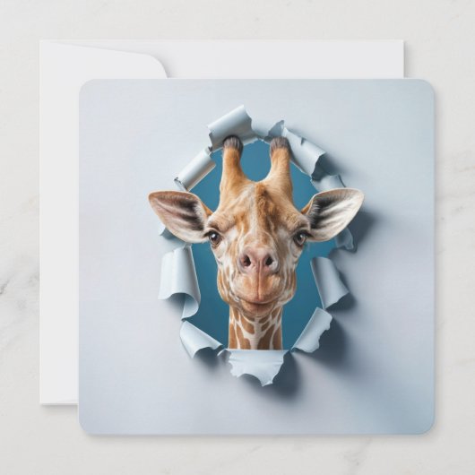 Giraffe van het 2e verjaardagsfeest in een gescheu kaart (Voorkant)