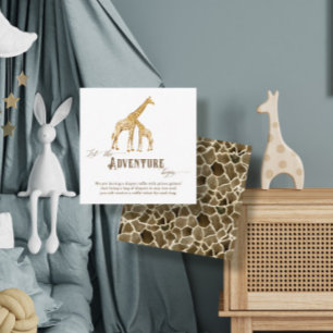 Giraffe van het Baby shower van het luidere Raffle Informatiekaartje