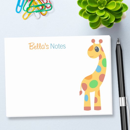 Giraffe van kleurrijke Cartoon Post-it® Notes