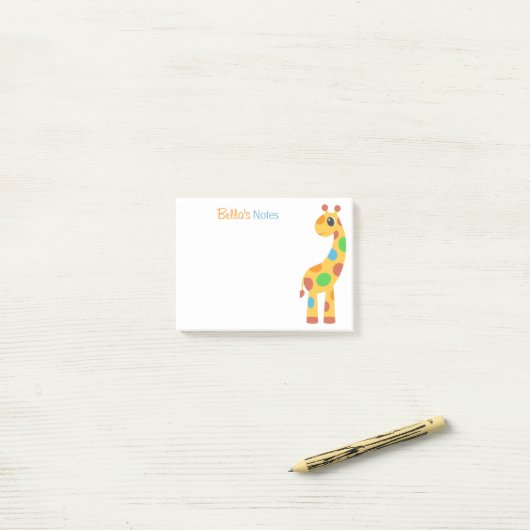 Giraffe van kleurrijke Cartoon Post-it® Notes (Op bureau)