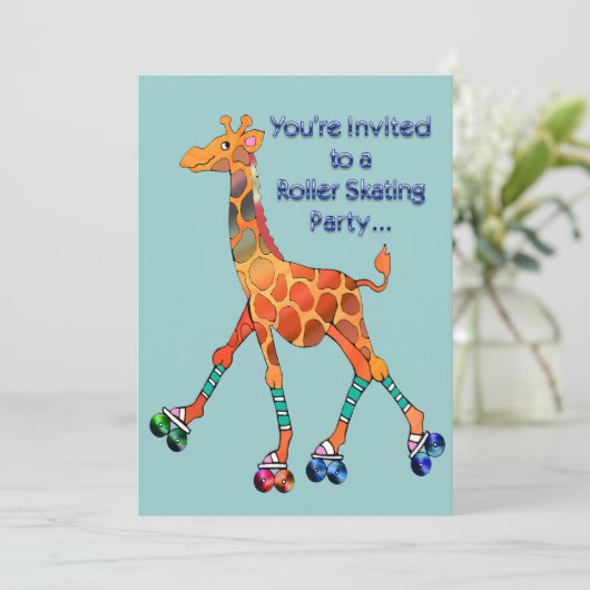 Giraffe van rolschaatsen kaart (Staand voorkant)