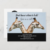 Giraffe vastgoedmarketing verkoopt briefkaart (Voorkant / Achterkant)
