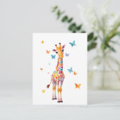 Giraffe Vector Schilderen Schattig Fun Animal Play Briefkaart (Staand voorkant)