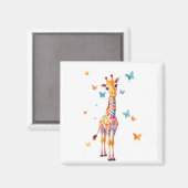 Giraffe Vector Schilderen Schattig Fun Animal Play Magneet (Voorkant / Achterkant)
