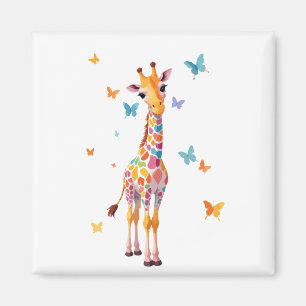 Giraffe Vector Schilderen Schattig Fun Animal Play Magneet