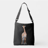 Giraffe vectorkunst met levendige kleuren crossbody tas (Voorkant)