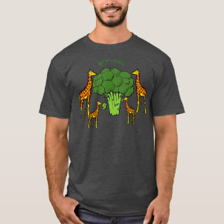 Giraffe Vegetarian Family Eating Broccoli T-shirt