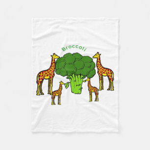 Giraffe Vegetarische Familie Eet Broccoli T-shirt Fleece Deken