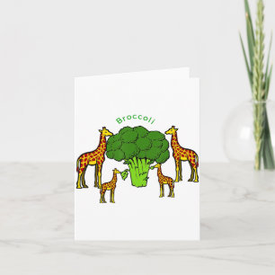 Giraffe Vegetarische Familie Eet Broccoli T-shirt Kaart
