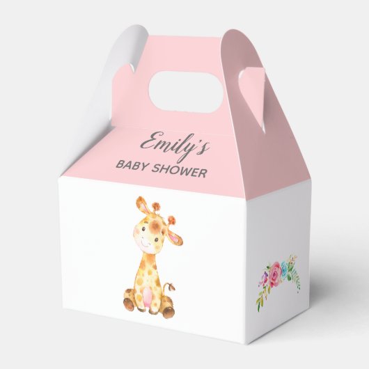 Giraffe Ventilator (Baby shower Meisje / Verjaarda Bedankdoosjes (Voorkant Zijde)