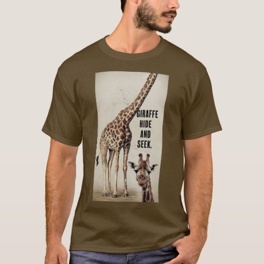 Giraffe verbergen en zoeken t-shirt (Voorkant)