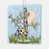 Giraffe verbergen keramisch ornament (Links)