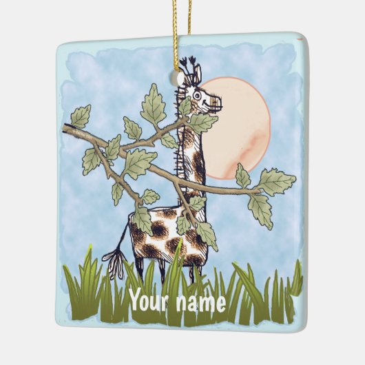Giraffe verbergen keramisch ornament (Links)