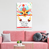 Giraffe Verjaardag Memento Canvas Afdruk (Insitu (Woonkamer))