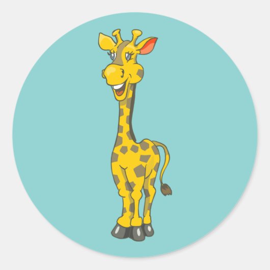 Giraffe Verjaardag Sticker (Voorkant)