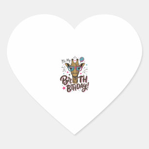 Giraffe-verjaardag vintage gravure feest shirt_1 hart sticker