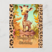 Giraffe verjaardag voor kinderen briefkaart (Voorkant)