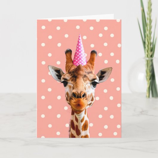 Giraffe verjaardagsfeest Wenskaart Bedankkaart (Voorkant)